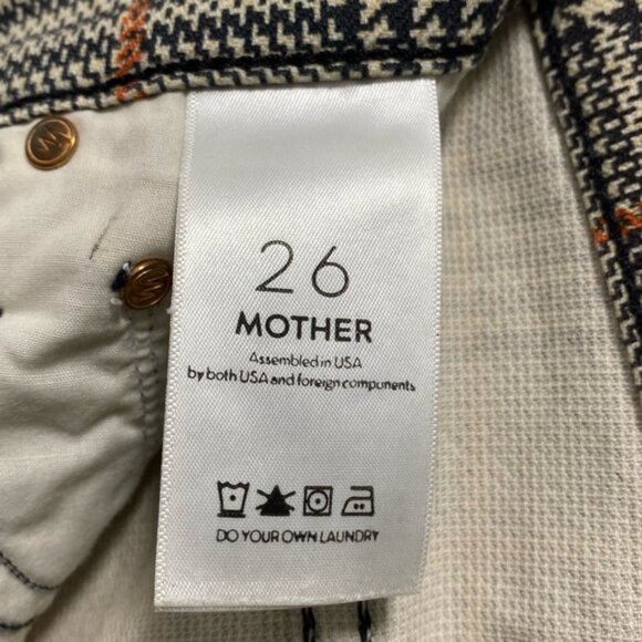 Mother The Insider High Rise Plaid Ankle Jeans Size 26 - Picture 10 of 14